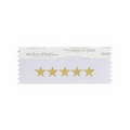 5 Stars Award Ribbon w/ Gold Foil Print (4"x1 5/8")